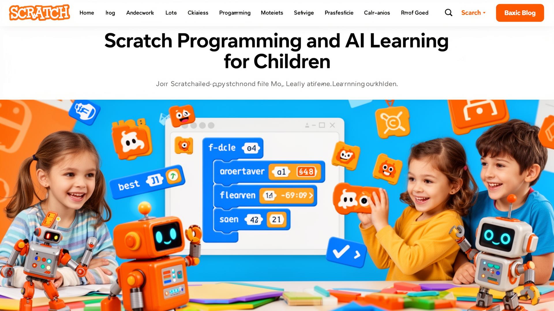 Scratch programming and AI learning for kids interface